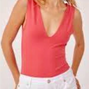 Free People Keep It Sleek Bodysuit Electropop Pink